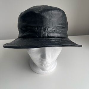 Danier Black Leather Bucket Hat